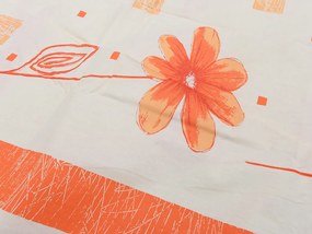 PrzytulneMieszkanie.pl PrzytulneMieszkanie.pl Pościel bawełniana KWIATY POMARAŃCZY białe Rozmiar pościeli: 70 x 90 cm | 140 x 200 cm