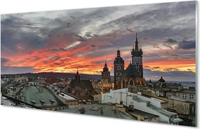 Szkło do Kuchni na Ścianę Zachód Słońca nad Krakowem