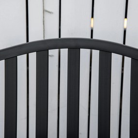 Outsunny Ławka Ogrodowa z Rozkładanym Stołem Metalowa Czarna Elegancka i Funkcjonalna 150x585x90cm | Aosom PL