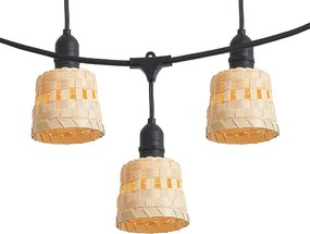 Bambusowe lampki sznurkowe z wtyczką 8m z LED 10-punktowe IP44 - Ibiz