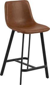 Stołek barowy z ekoskóry Oregon Low PU brandy