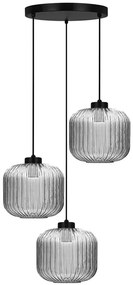 Lampa wisząca z trzema szklanymi kloszami grafitowa P9-R44