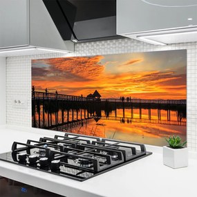 Szkło Dekoracyjne do Kuchni Most Wiszący Nad Oceanem