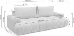 Kanapa Lutario z funkcją spania - szara plecionka hydrofobowa Venice 2023