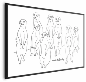 Plakat Rodzina surykatek 60x40 cm z ramą czarną bez marginesu ARTGEIST B