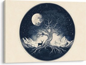 Obraz – Magiczne drzewo z jeleniem I. (70x50 cm)