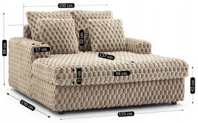 Fotel Wypoczynkowy Sofa KOBEL Brązowy Pluszowy Nowoczesny