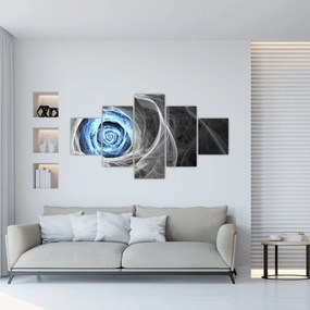 Obraz - Abstrakcyjny niebieski róż (125x70 cm)