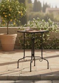 Terakotowo-czarny stolik mozaikowy D8-P41