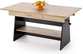 Ława rozkładana podnoszona ERIKA dąb artisan/czarny HALMAR