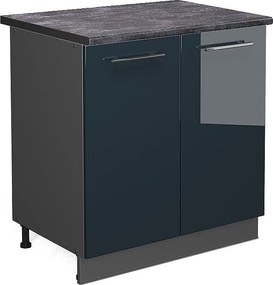 Szafka pod zlew ciemnoniebieski wysoki połysk 80x60x82 fame-line