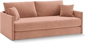 Różowa aksamitna rozkładana sofa 209 cm Shannon – Cosmopolitan Design