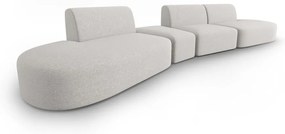 Jasnoszara sofa z tkaniny szenilowej lewostronna 428 cm Paolo – Milo Casa