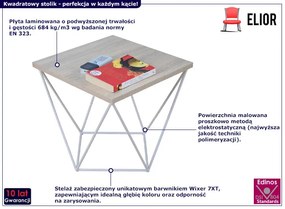 Minimalistyczny stolik druciany dąb sonoma + biały - Galapi 5X