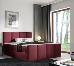 Bordowe łóżko tapicerowane z zagłówkiem 5 rozmiarów G4-K44