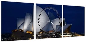 Obraz Sydney w nocy (z zegarem) (90x30 cm)