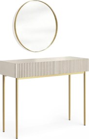 Toaletka Nicole ze złotym lustrem 60 cm - kaszmir / złote nóżki