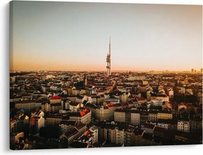 Obraz zachodu słońca nad Žižkov (70x50 cm)