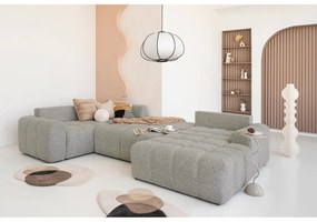 Jasnobrązowy rozkładany narożnik modułowy ze schowkiem (lewostronny) Lulu – Miuform