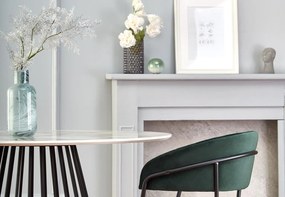 Designerski stół z drucianą podstawą Brodway imitacja marmuru