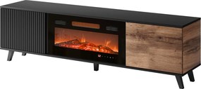 Ryflowana szafka pod telewizor z kominkiem Random RTV-180K