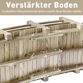 Outsunny Drewniany Most Ogrodowy z Balustradą Naturalny Lite Drewno Maks 180kg Dekoracyjny Mostek 152.5x67x48cm | Aosom PL