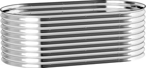 Outsunny Skrzynia do sadzenia, metalowa donica z krawędzią bezpieczeństwa i rękawicami, otwarte dno, 160B x 80T x 56H cm, Ciemnoszary | Aosom PL