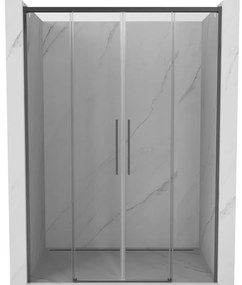Mexen Rox drzwi prysznicowe rozsuwane 140 cm, transparent, gun gray szczotkowany - 8C2-140-002-66-00