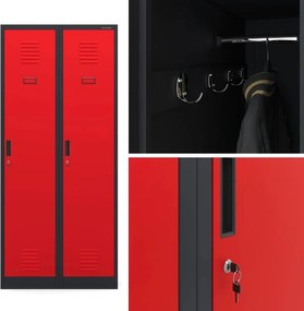 Szafa socjalna czterokomorowa Kacper 80x50x180 cm antracyt/czerwony