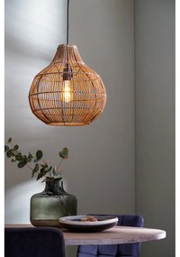 Brązowa lampa sufitowa z rattanowym kloszem ø 40 cm Pacino – Light &amp; Living