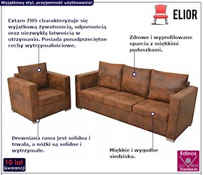 3-osobowa sofa i fotel do salonu - Lemis