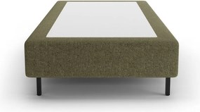 Zielone tapicerowane łóżko jednoosobowe bez zagłówka 90x200 cm Whale – Micadoni