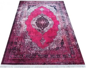 Różowy prostokątny dywan w stylu vintage N5-R81