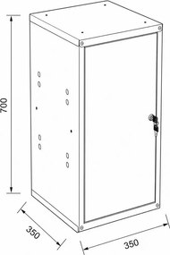 Szafka ubraniowa z schowkami zamykanymi 700 x 350 x 350 mm, zamek cylindryczny, niebieskie drzwi