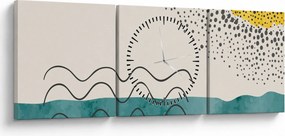 Obraz - Abstrakcyjny obraz plaży N⁰1 (z zegarem) (90x30 cm)