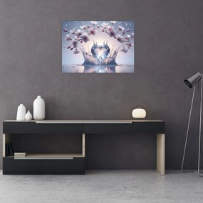 Obraz na szkle - Diamentowe serce (70x50 cm)
