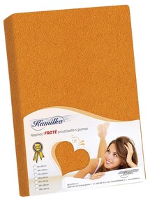 Prześcieradło frotte Kamilka jasny pomarańczowy, 160 x 200 cm