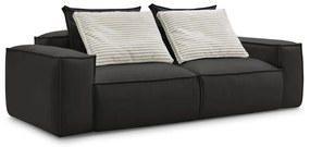 Czarna sofa z imitacji skóry 260 cm Boheme – Bobochic Paris