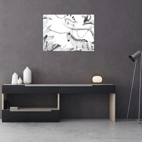 Obraz - Akwarelowa dżungla (70x50 cm)
