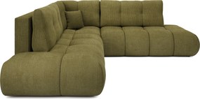 Masseno Narożnik DUCA z funkcją spania i pojemnikiem na pościel Narozniki L, Rozkładana sofa - Zielony, FLOW 12