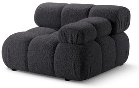 Antracytowy moduł sofy z materiału bouclé (prawostronny) Bellis – Micadoni Home