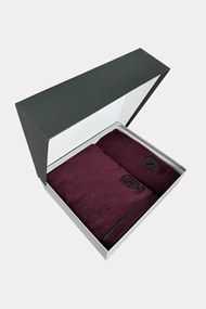 Podarunkowy zestaw ręczników LUXURY, 2 szt Bordowy