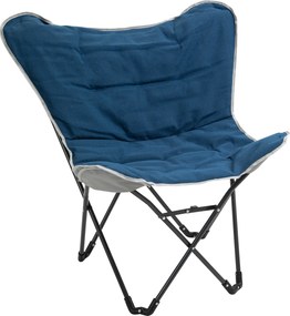 Outsunny Krzesło campingowe Składane Lekka rama stalowa Antypoślizgowe nogi Niebieski 88x74x84 cm Wygodne i stabilne | Aosom PL