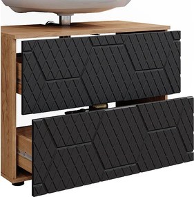 Zestaw mebli łazienkowych antracyt o strukturze plastra miodu 80x41x58.6 irma