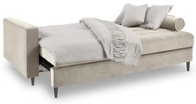 Beżowa aksamitna rozkładana sofa Milo Casa Santo