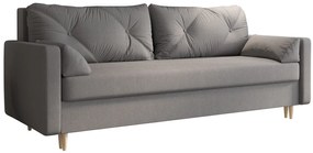 Popielata sofa rozkładana z pojemnikiem na pościel - Ahmo