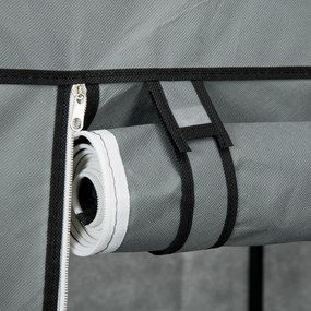 HOMCOM Szafa z tkaniny Szafa do przechowywania ubrań składana, 1 drążek na ubrania, 6 półek, 102 x 42,5 x 162,5 cm, Szary