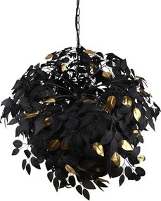 Czarna metalowa lampa wisząca z plastikowym kloszem ø 70 cm Leavy – Reality