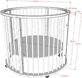 Kojec dla dzieci z litego drewna bukowego 90x90 cm w naturalnym kolorze Dino – Vipack