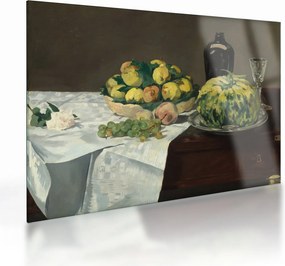 Obraz na szkle - Edouard Manet, Still Life with Melon and Peaches, reprodukcje (70x50 cm)